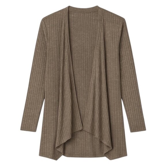 AMERICAN EAGLE Brown Ribbed Open-Front Cardigan Sweater - Size XXS - Picture 1 of 5